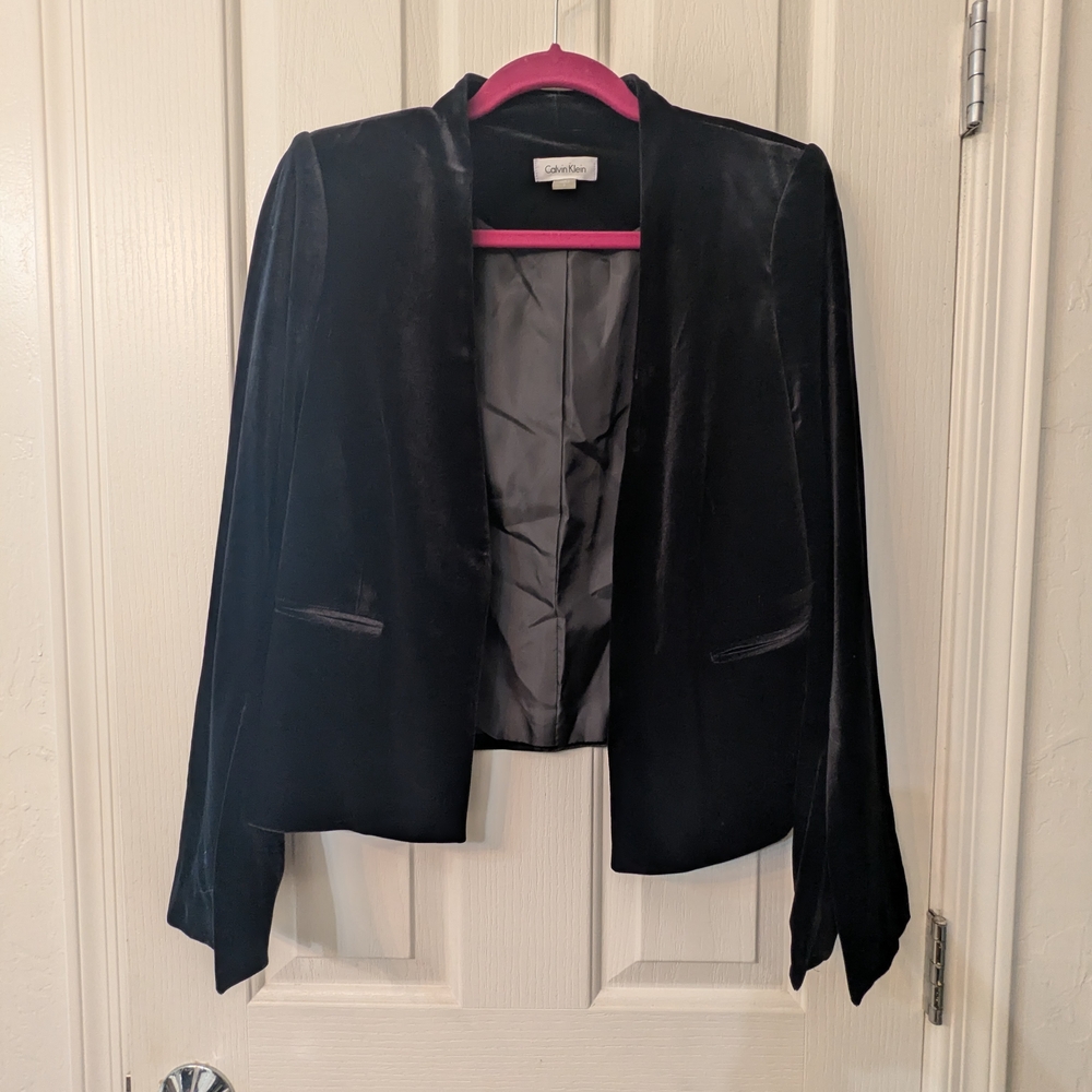 Calvin Klein Black Velvet Blazer